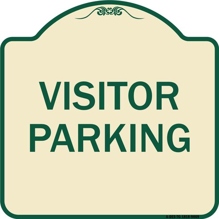 Signmission Designer Series Sign-Visitor Parking, Tan & Green Heavy-Gauge Aluminum, 18" x 18", TG-1818-9869 A-DES-TG-1818-9869